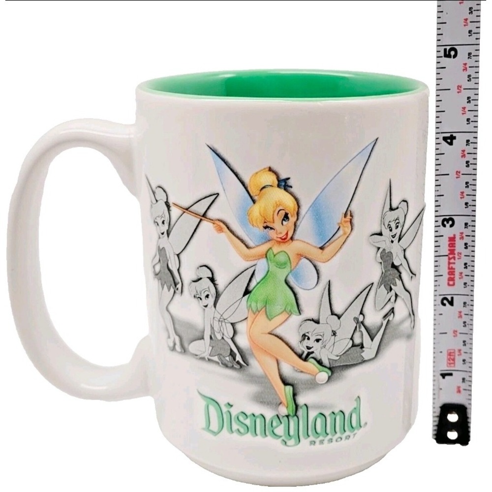 Disney Parks Tinker Bell Mug Walt Disney World Disneyland Resort Green White